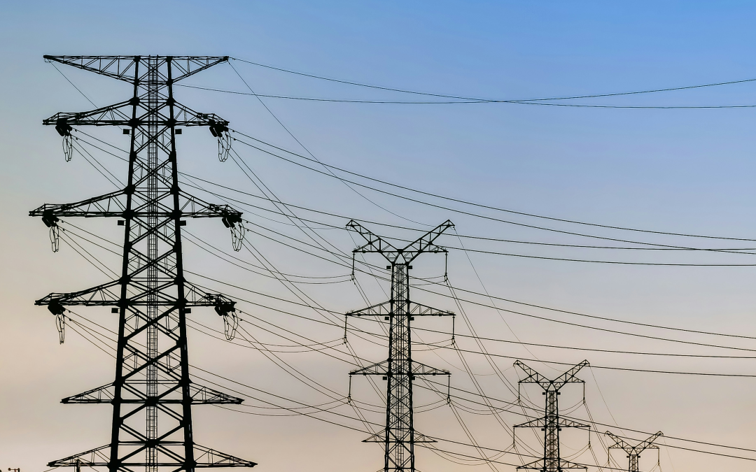 Utility power lines supplying electricity to businesses and communities during severe weather and outage risks